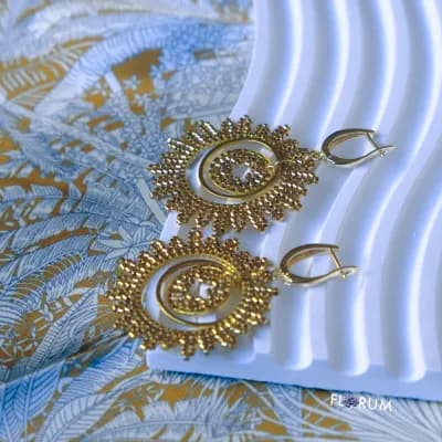 Golden Sun 24k Beaded Earrings