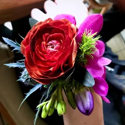 Vibrant Brights Wrist Corsage - Fresh Flowers Bellevue